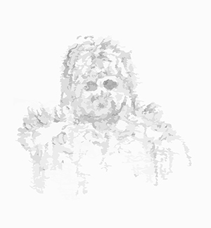 Digital artwork created from a graphite drawing of a ghostly king